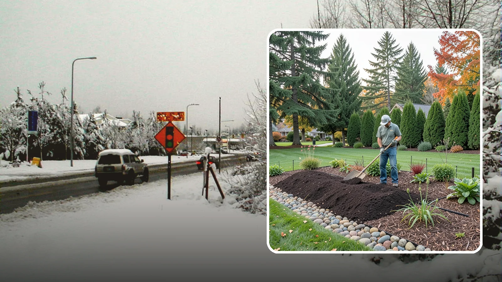 Compost Application in Newcastle, King County, WA - Nutrient-rich compost spread over beds and lawns to build healthy soil and feed plants naturally.