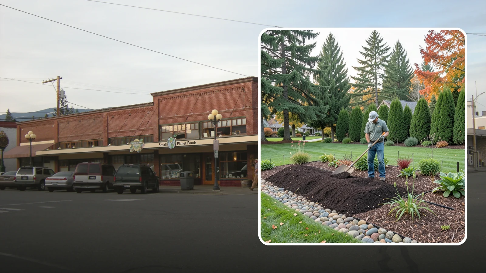 Compost Application in Sedro-Woolley, Skagit County, WA - Nutrient-rich compost spread over beds and lawns to build healthy soil and feed plants naturally.