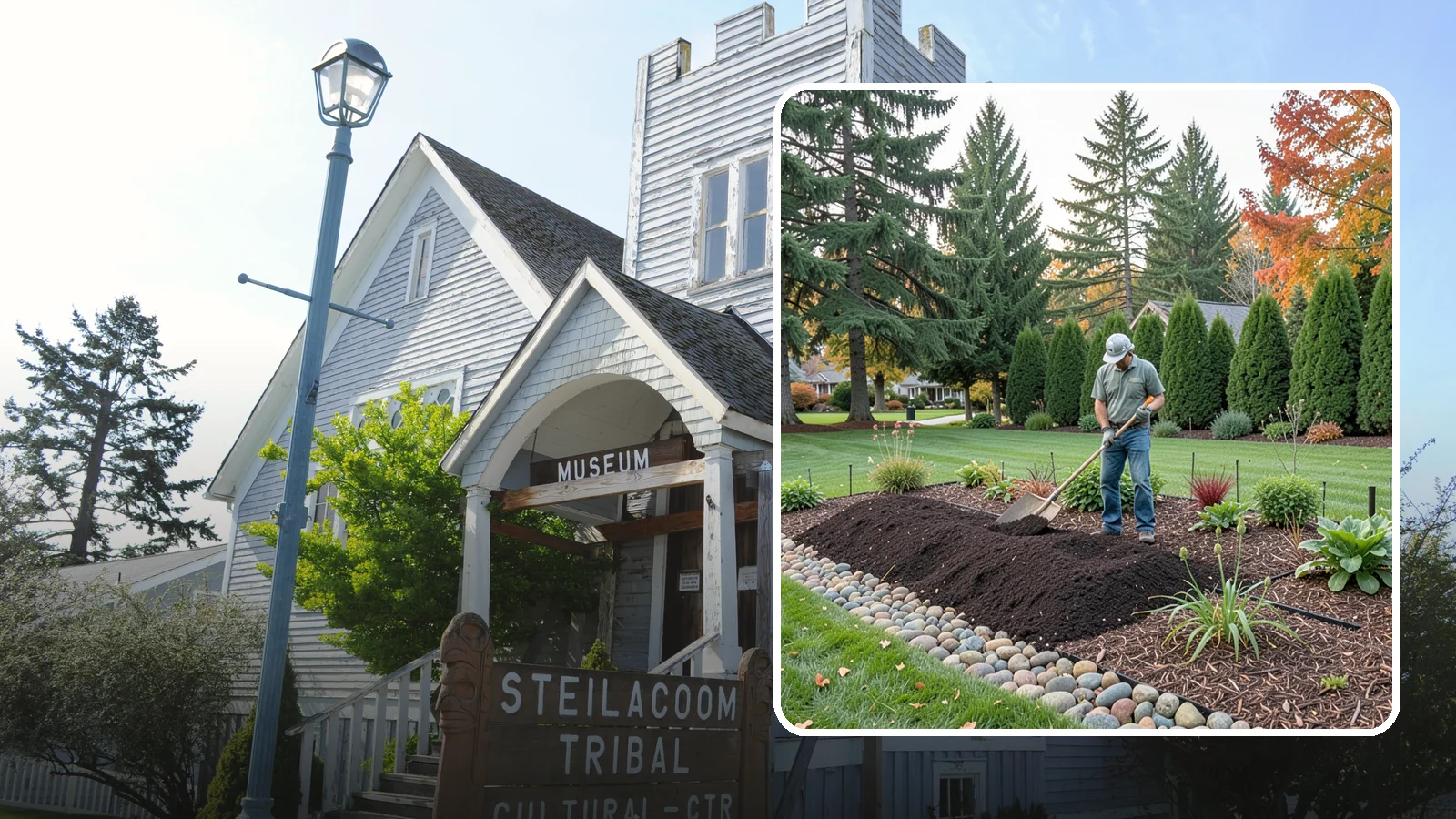 Compost Application in Steilacoom, Pierce County, WA - Nutrient-rich compost spread over beds and lawns to build healthy soil and feed plants naturally.