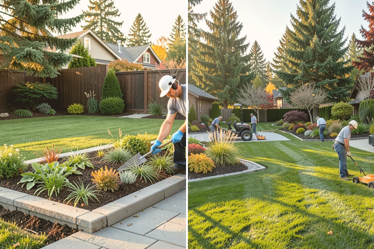 Compost Installation in Algona, King County, WA - Assess bed or lawn areas and clear surface debris