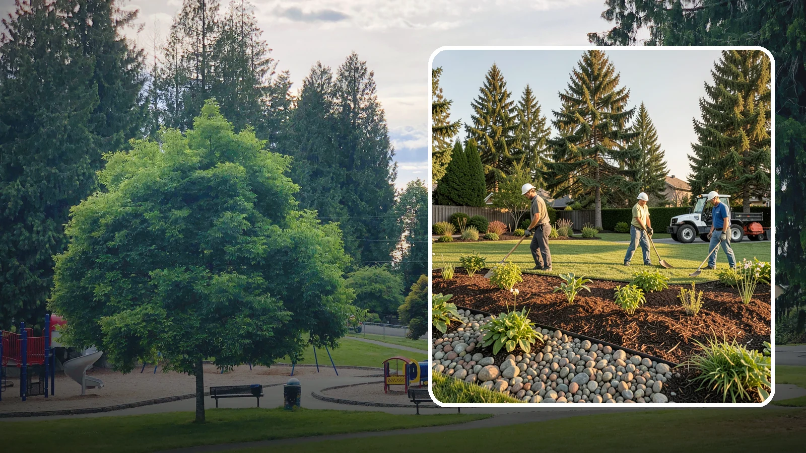 Compost Installation in Bonney Lake, Pierce County, WA - A rich compost top-dress that feeds soil and revitalizes tired beds and lawns.