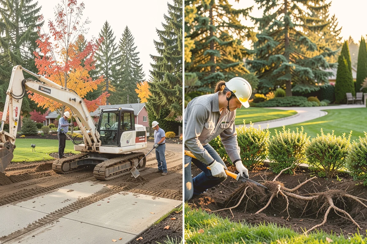 Compost Installation in Bothell, King County, WA - Assess bed or lawn areas and clear surface debris