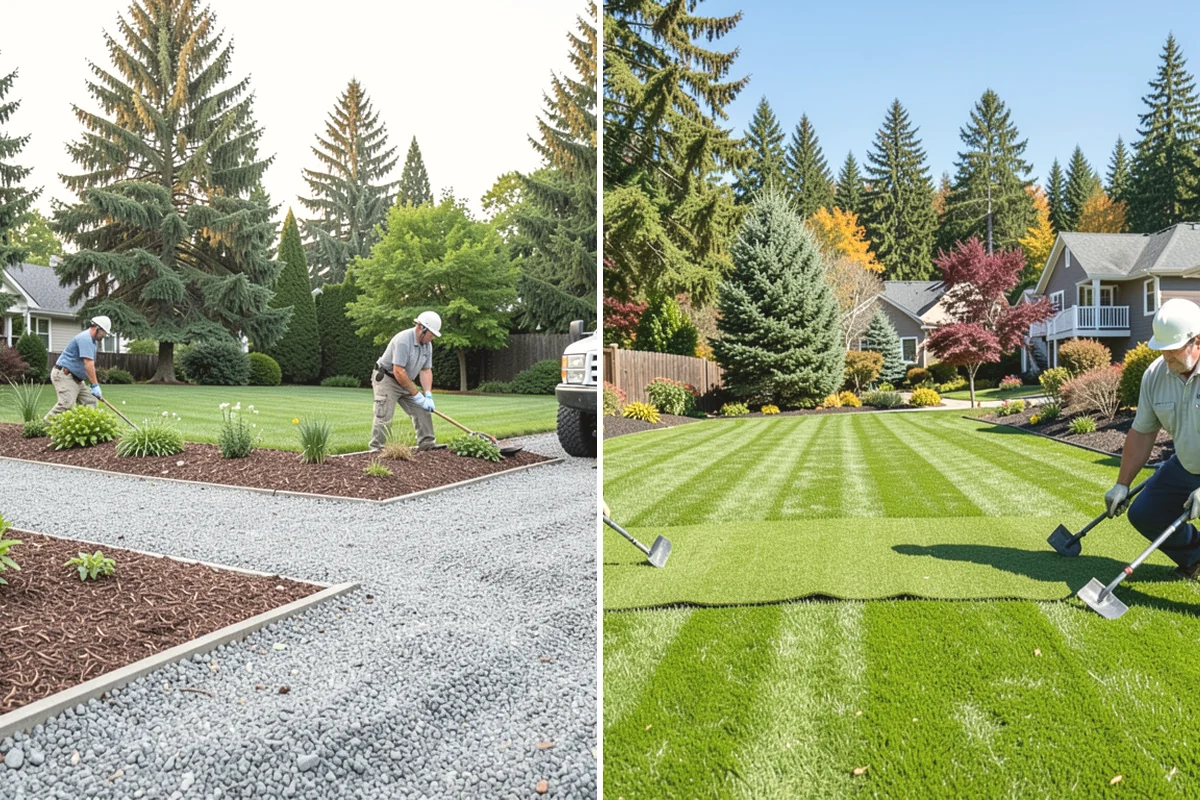 Compost Installation in Carbonado, Pierce County, WA - Assess bed or lawn areas and clear surface debris