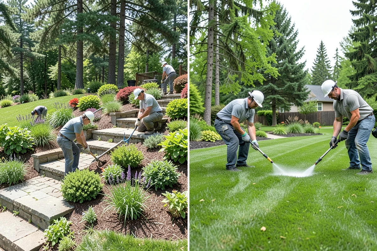 Compost Installation in Clyde Hill, King County, WA - Assess bed or lawn areas and clear surface debris