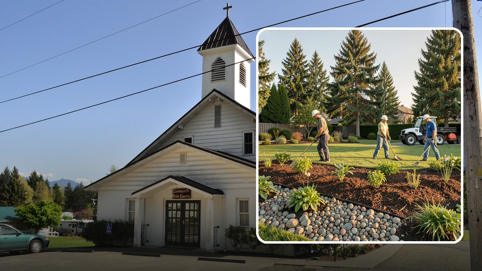 Compost Installation in Concrete, Skagit County, WA - A rich compost top-dress that feeds soil and revitalizes tired beds and lawns.