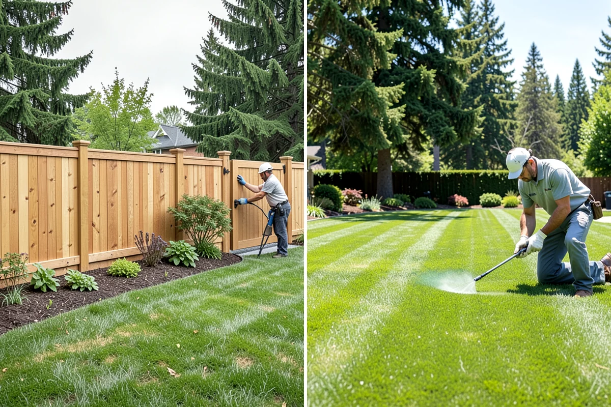 Compost Installation in Concrete, Skagit County, WA - Assess bed or lawn areas and clear surface debris