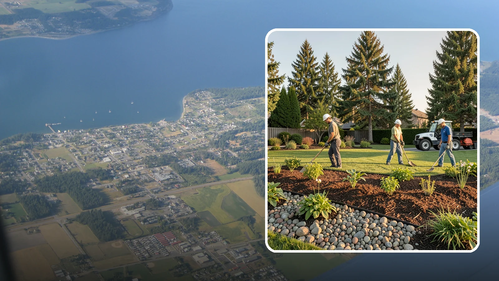 Compost Installation in Coupeville, Island County, WA - A rich compost top-dress that feeds soil and revitalizes tired beds and lawns.