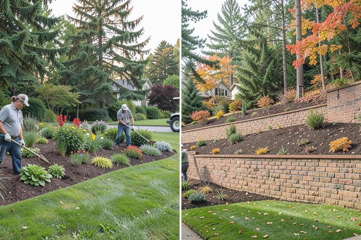 Compost Installation in Coupeville, Island County, WA - Assess bed or lawn areas and clear surface debris