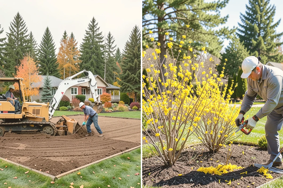 Compost Installation in Eatonville, Pierce County, WA - Assess bed or lawn areas and clear surface debris