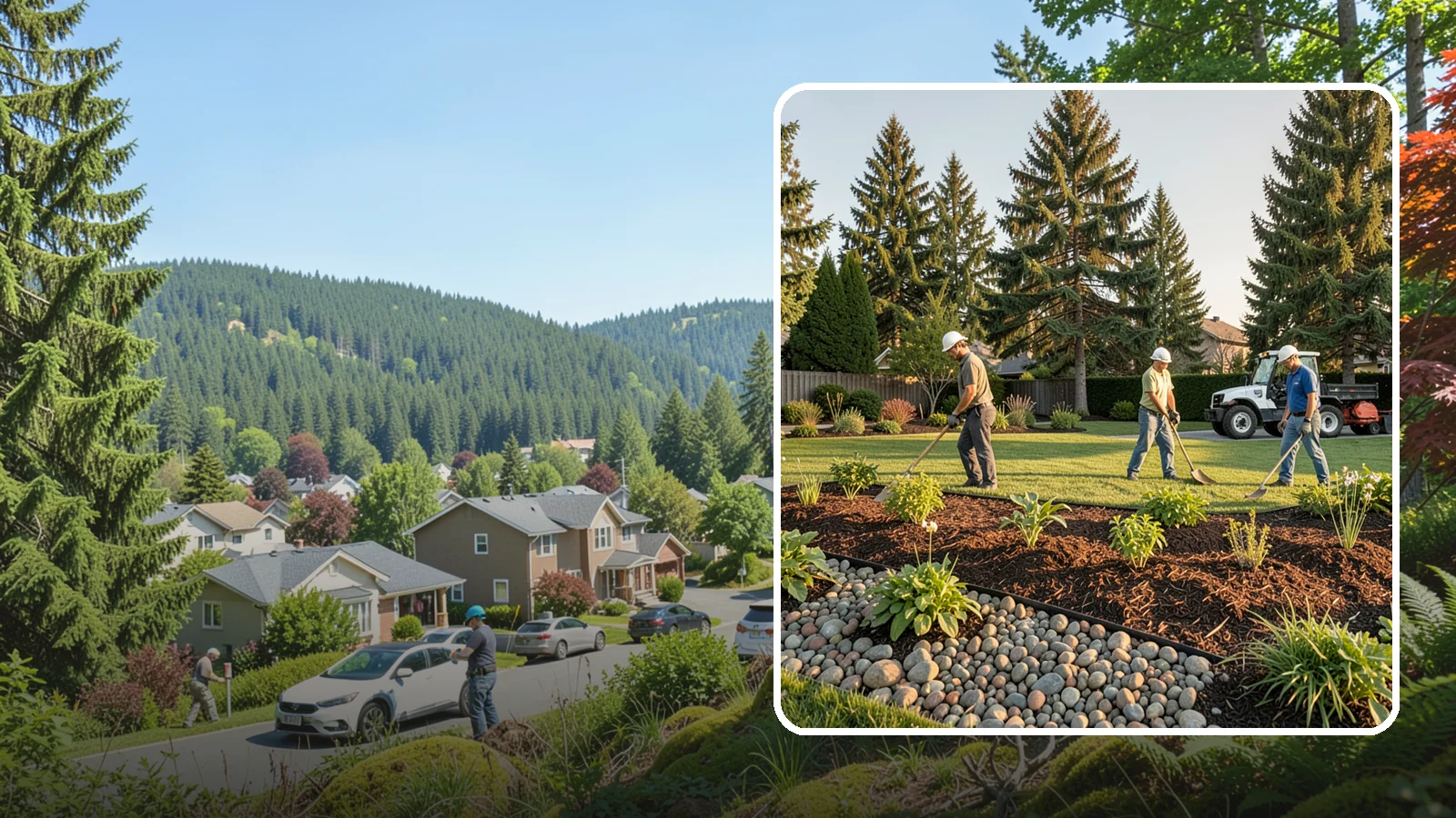 Compost Installation in Index, Snohomish County, WA - A rich compost top-dress that feeds soil and revitalizes tired beds and lawns.