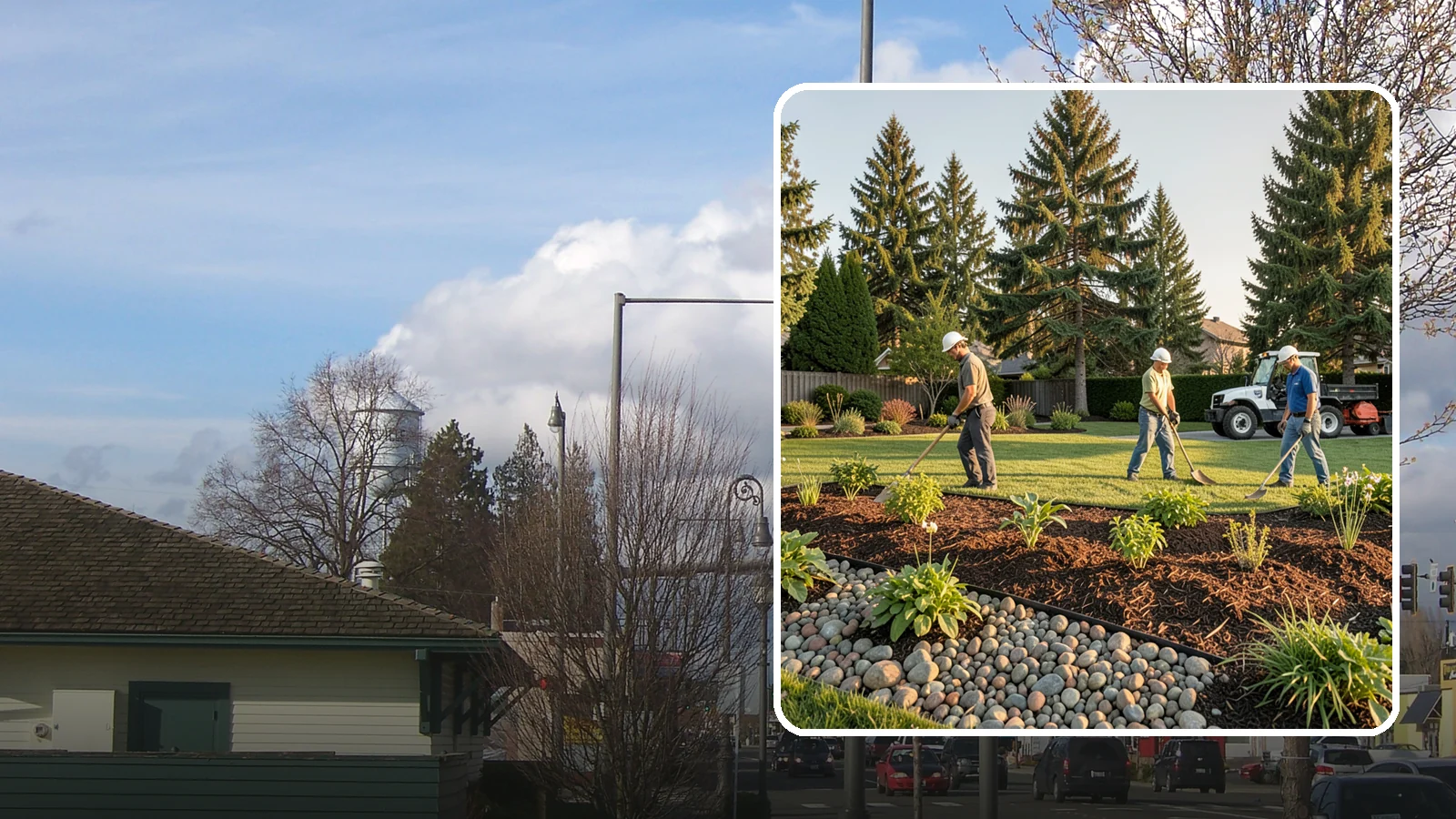 Compost Installation in Marysville, Snohomish County, WA - A rich compost top-dress that feeds soil and revitalizes tired beds and lawns.