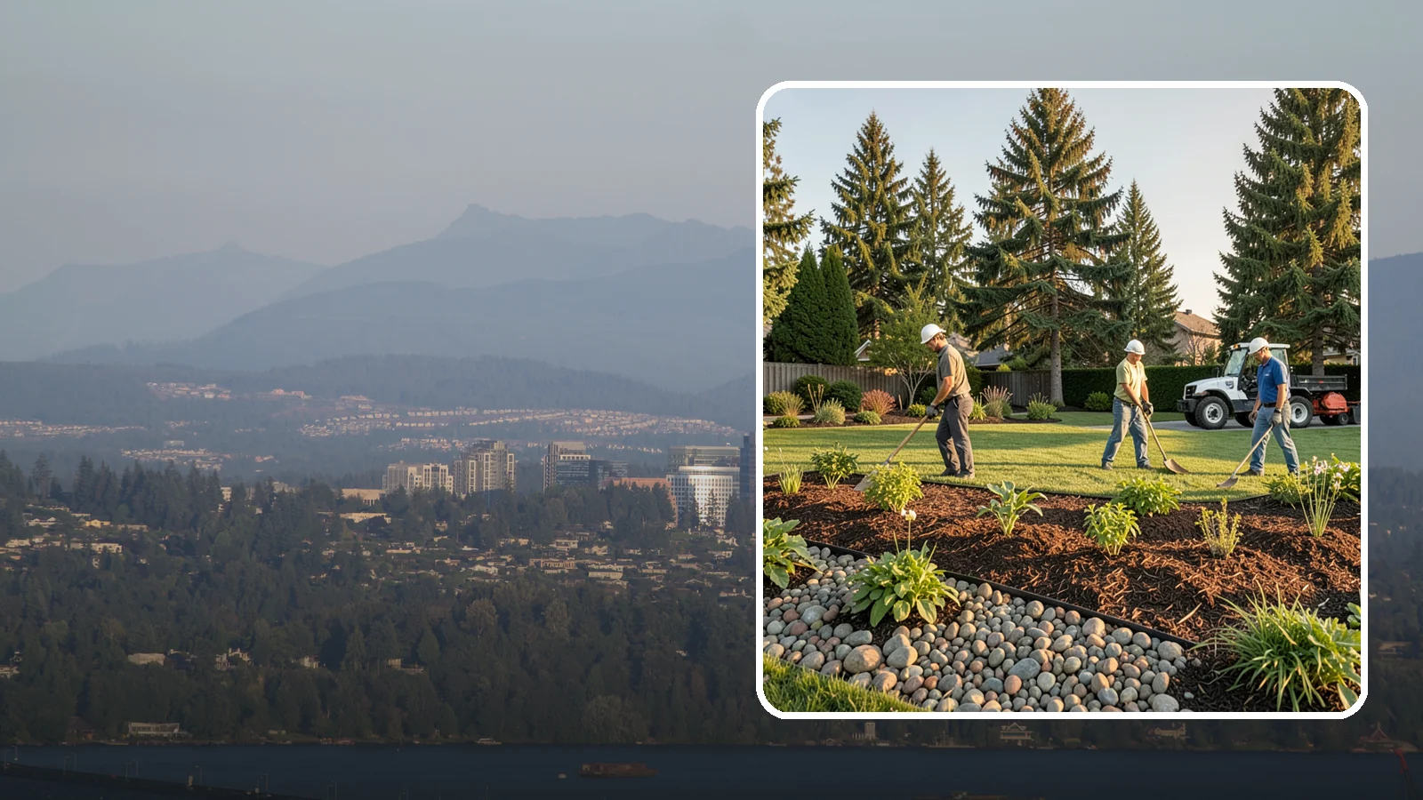 Compost Installation in Medina, King County, WA - A rich compost top-dress that feeds soil and revitalizes tired beds and lawns.