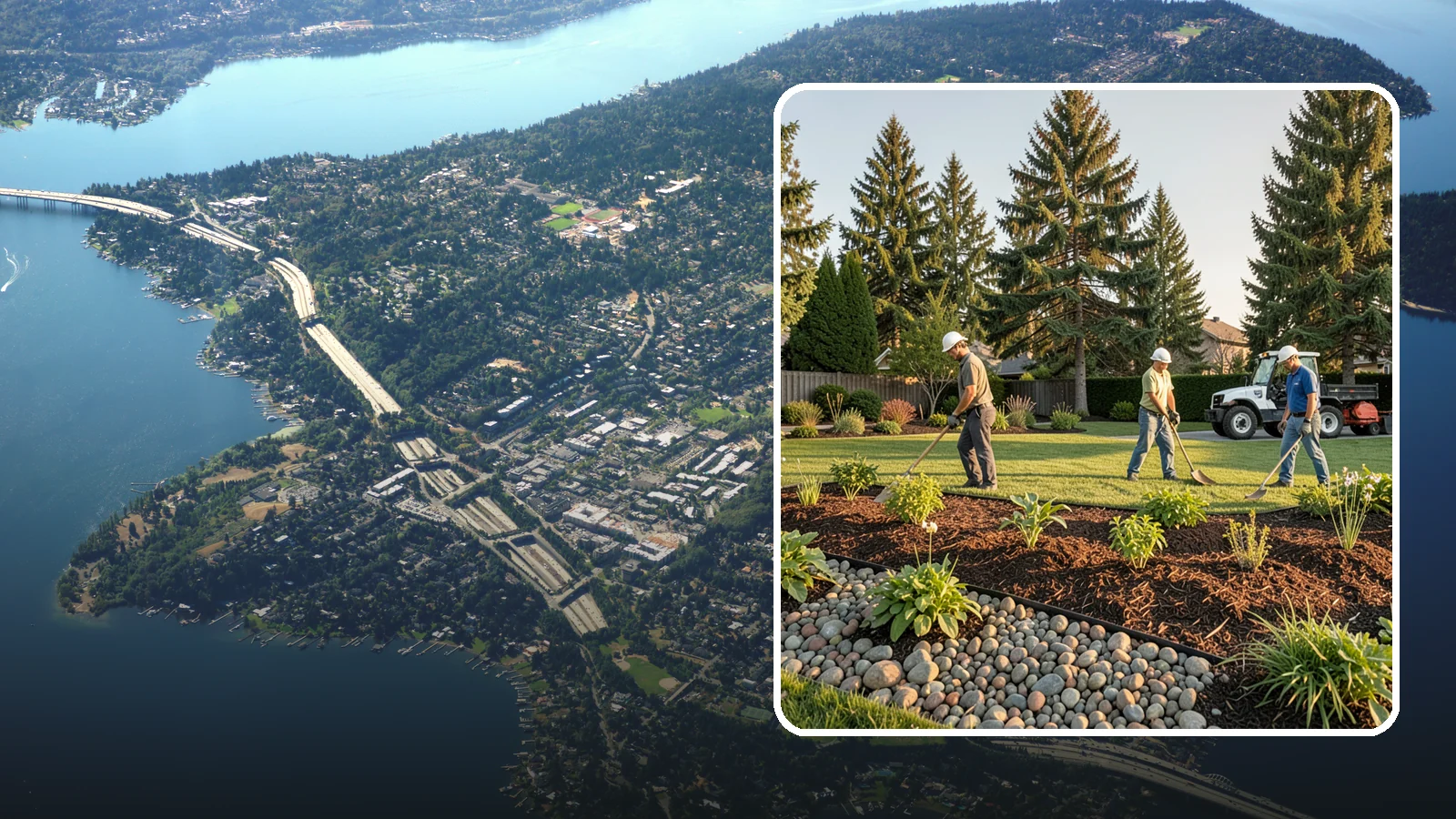 Compost Installation in Mercer Island, King County, WA - A rich compost top-dress that feeds soil and revitalizes tired beds and lawns.