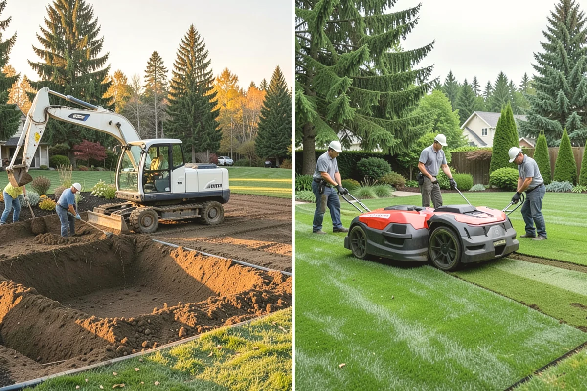 Compost Installation in North Bend, King County, WA - Assess bed or lawn areas and clear surface debris