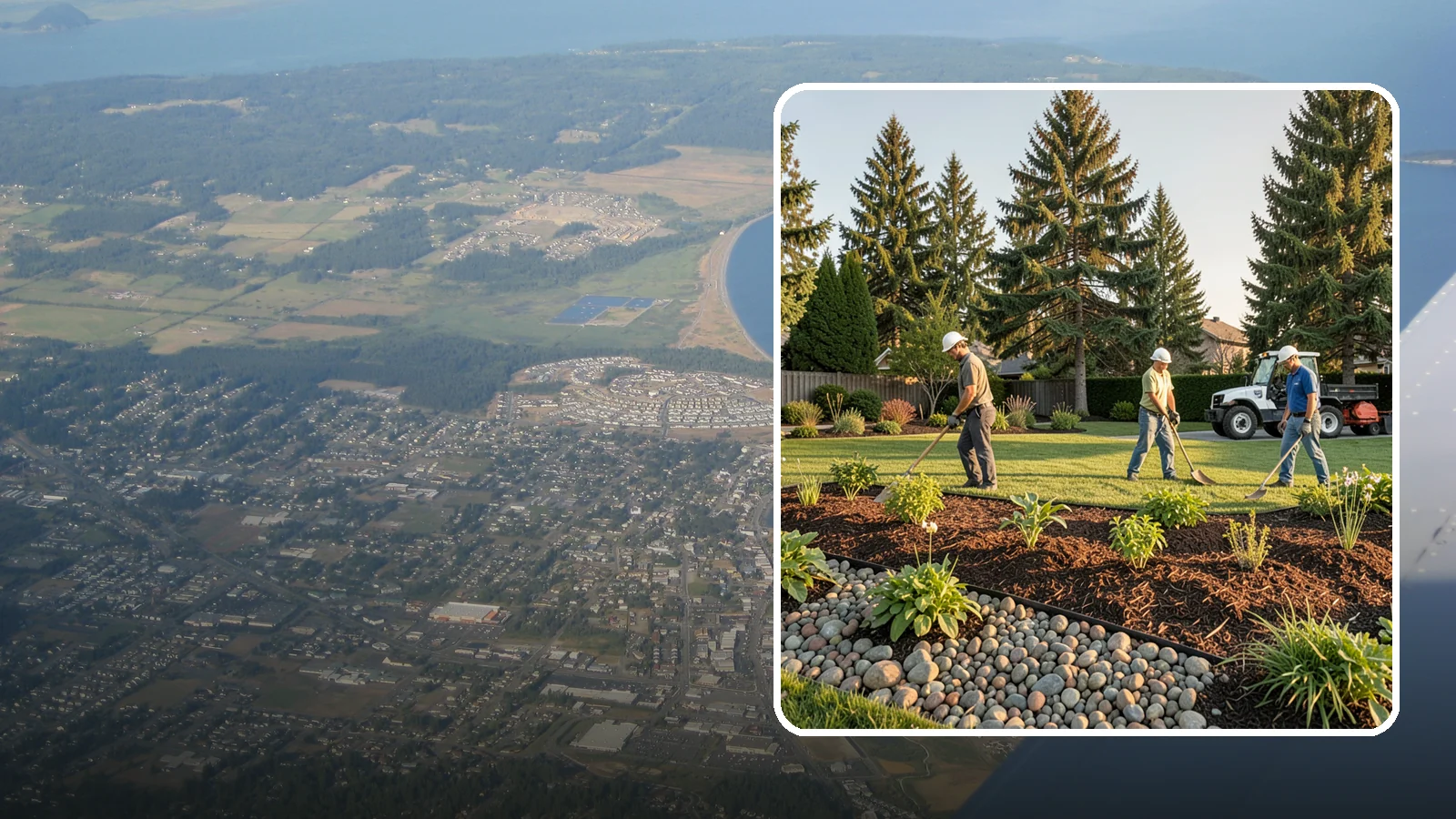 Compost Installation in Oak Harbor, Island County, WA - A rich compost top-dress that feeds soil and revitalizes tired beds and lawns.