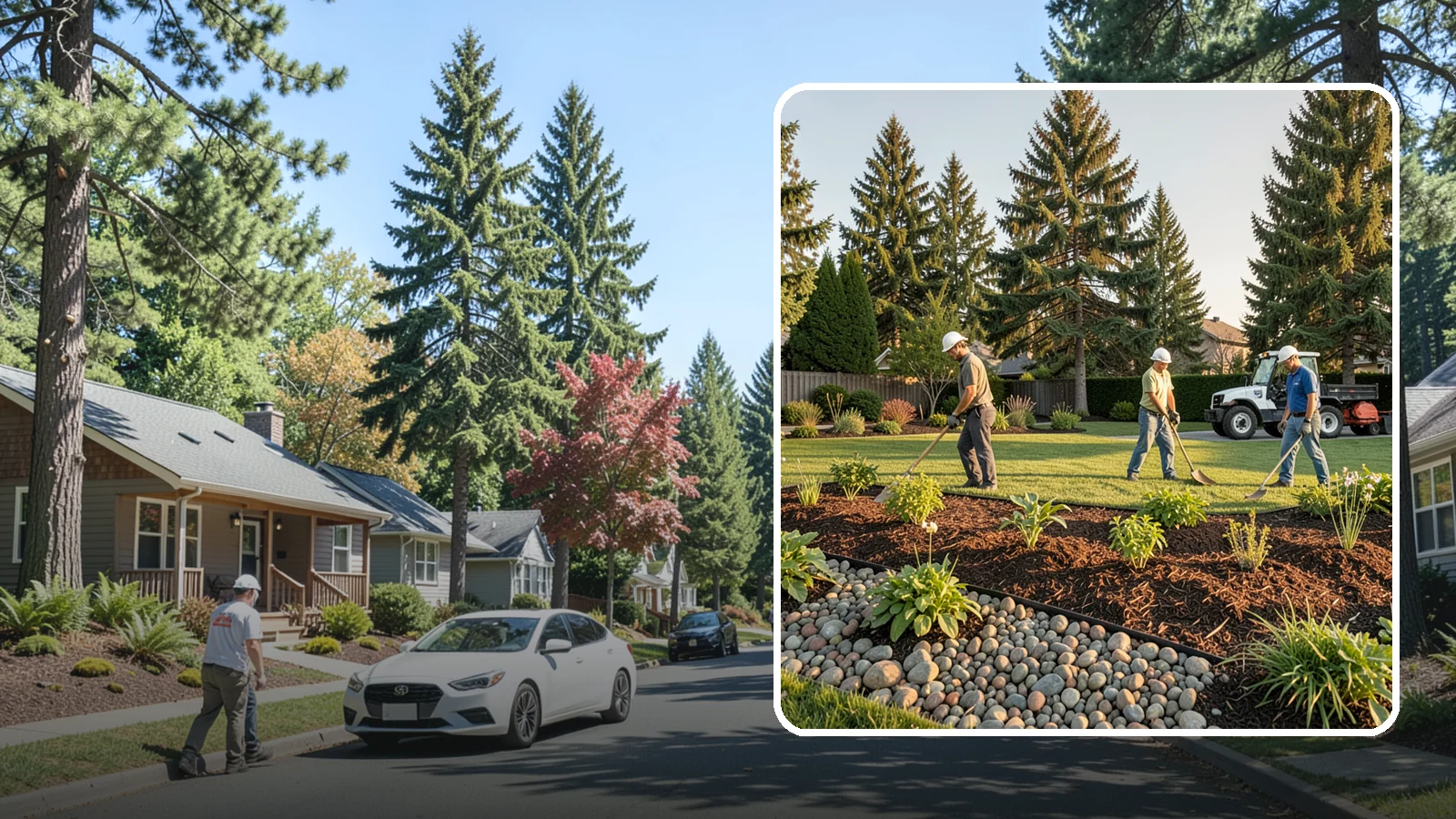 Compost Installation in Orting, Pierce County, WA - A rich compost top-dress that feeds soil and revitalizes tired beds and lawns.