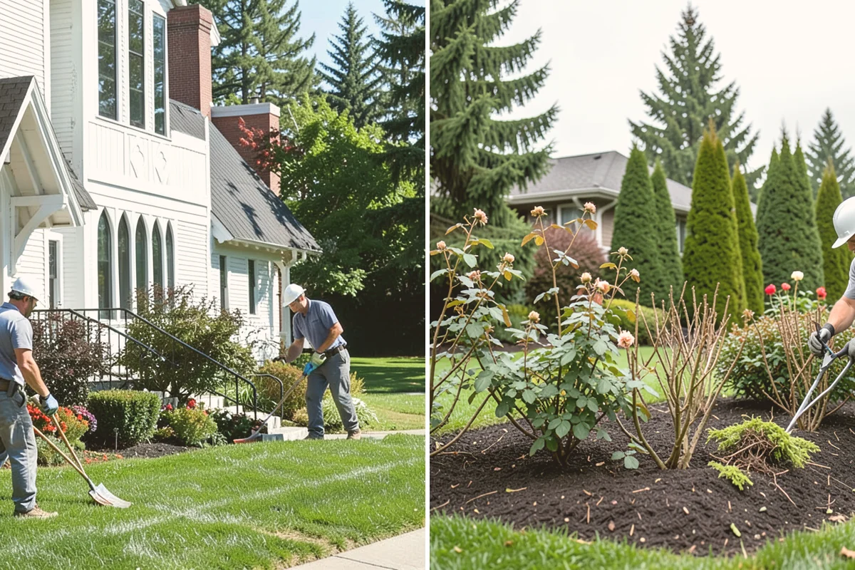 Compost Installation in Orting, Pierce County, WA - Assess bed or lawn areas and clear surface debris