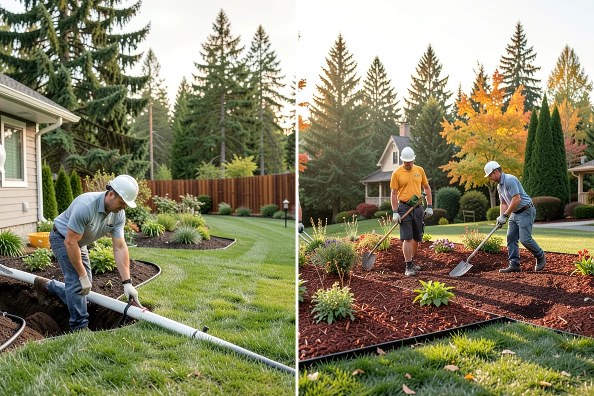 Compost Installation in Sedro-Woolley, Skagit County, WA - Assess bed or lawn areas and clear surface debris
