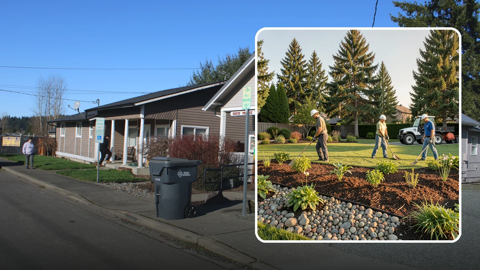 Compost Installation in South Prairie, Pierce County, WA - A rich compost top-dress that feeds soil and revitalizes tired beds and lawns.