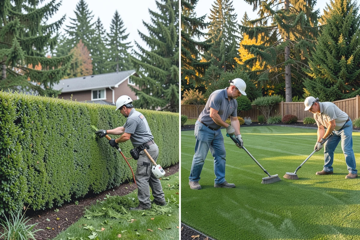 Compost Installation in South Prairie, Pierce County, WA - Assess bed or lawn areas and clear surface debris