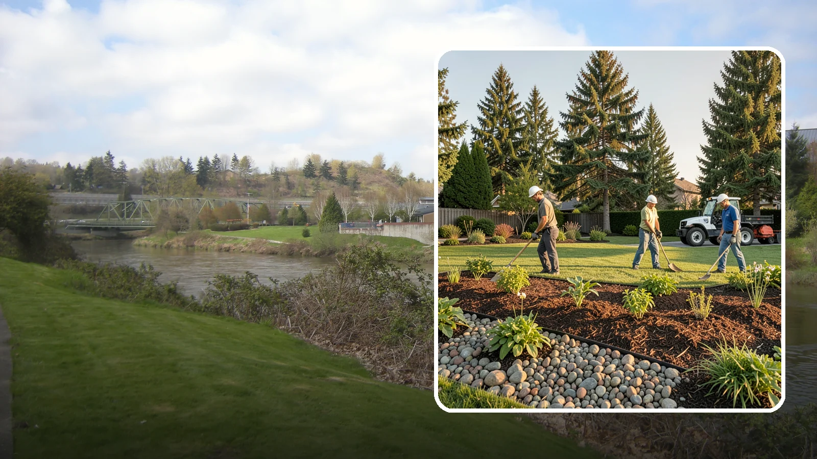 Compost Installation in Tukwila, King County, WA - A rich compost top-dress that feeds soil and revitalizes tired beds and lawns.
