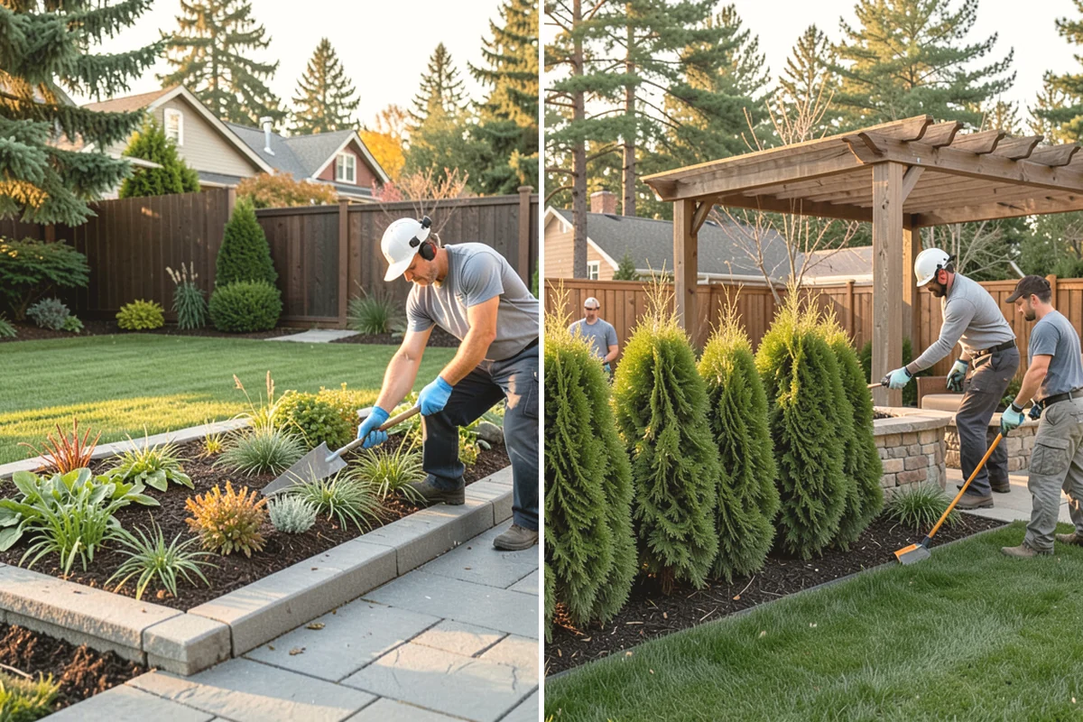 Compost Installation in Tukwila, King County, WA - Assess bed or lawn areas and clear surface debris