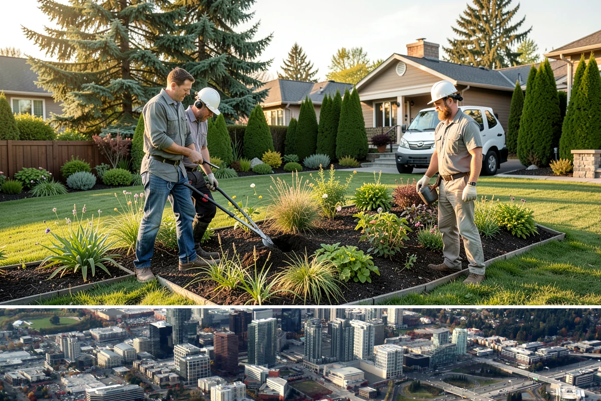 Compost Mulch Installation in Bellevue, King County, WA - Compost is best top-dressed in early spring to fuel new growth and again in fall to rebuild soil ahead of the wet Northwest...