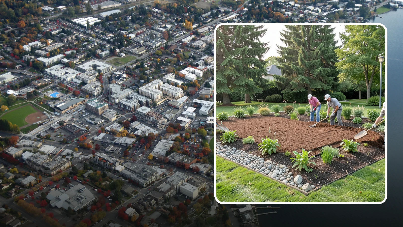 Compost Mulch Installation in Kirkland, King County, WA - We install a nutrient-rich compost mulch layer that feeds your soil while suppressing weeds and holding moisture.