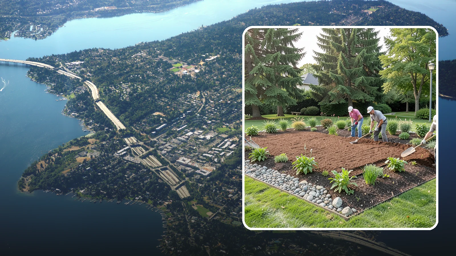 Compost Mulch Installation in Mercer Island, King County, WA - We install a nutrient-rich compost mulch layer that feeds your soil while suppressing weeds and holding moisture.