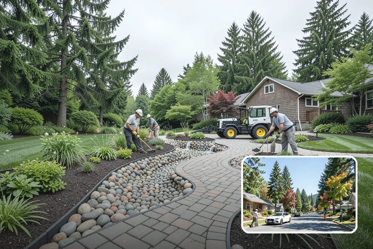 Compost Mulch Installation in Orting, Pierce County, WA - Feeds soil and plants as it breaks down