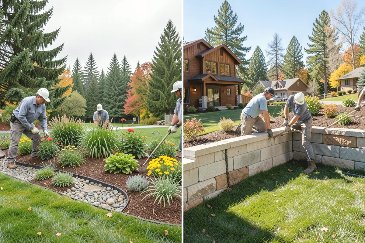 Concrete Block Retaining Wall in Anacortes, Skagit County, WA - Excavate and grade the slope