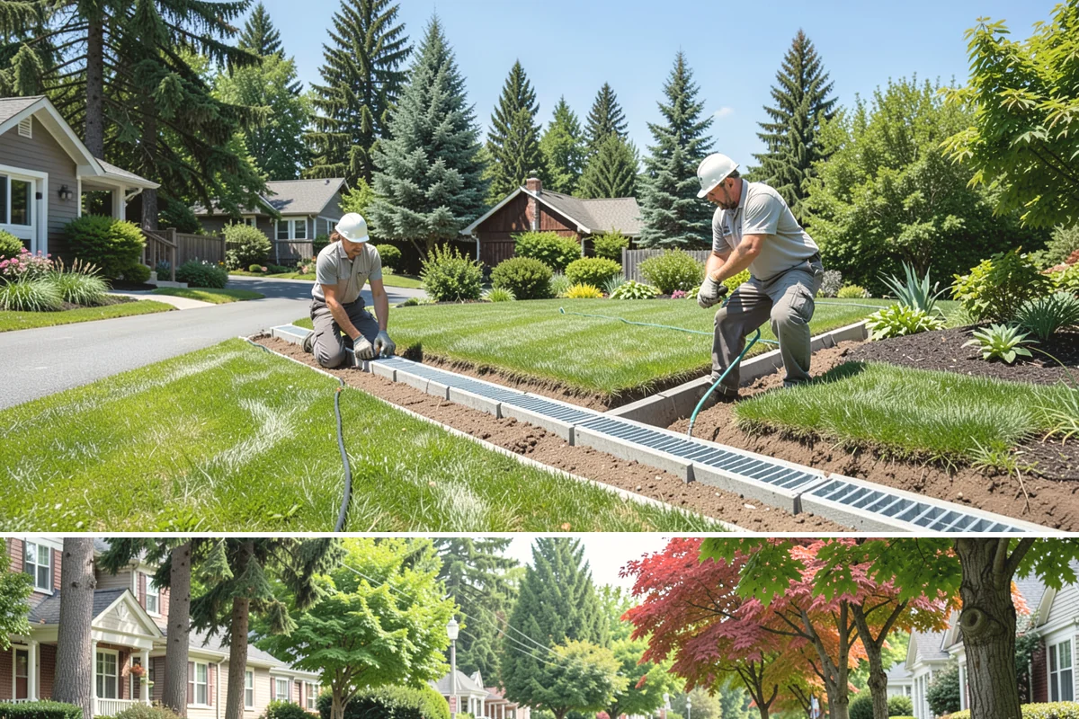 Concrete Block Retaining Wall in Beaux Arts Village, King County, WA - Best installed spring through early fall when drier soil compacts well, though our crews can build year-round in Western...