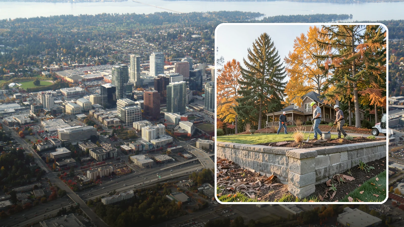 Concrete Block Retaining Wall in Bellevue, King County, WA - A durable, cost-effective retaining wall built from manufactured concrete blocks engineered to hold back sloped soil across...