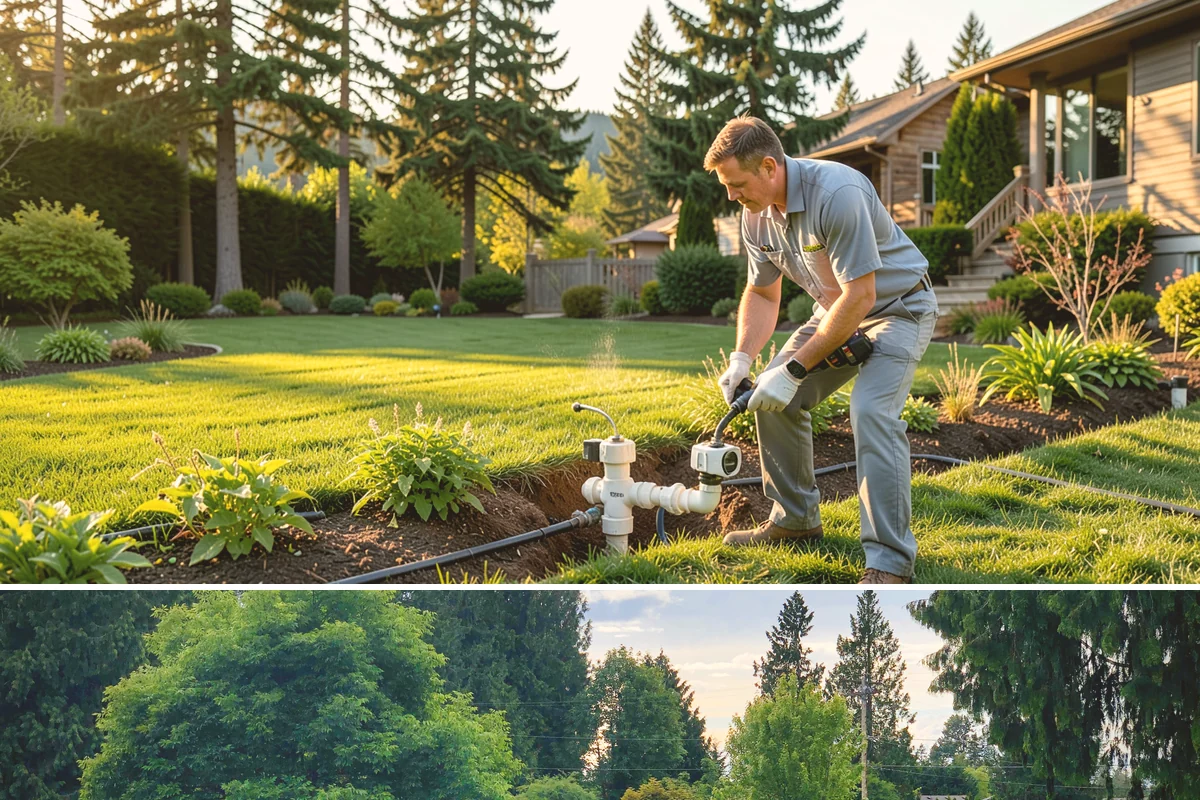 Concrete Block Retaining Wall in Bonney Lake, Pierce County, WA - Best installed spring through early fall when drier soil compacts well, though our crews can build year-round in Western...