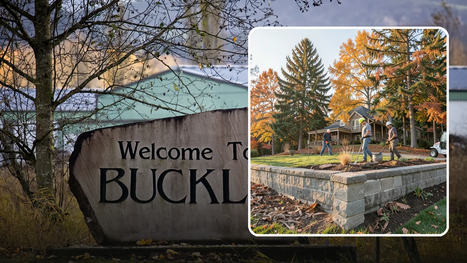 Concrete Block Retaining Wall in Buckley, Pierce County, WA - A durable, cost-effective retaining wall built from manufactured concrete blocks engineered to hold back sloped soil across...