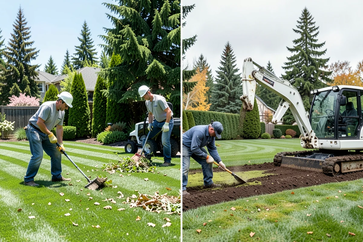 Concrete Block Retaining Wall in Concrete, Skagit County, WA - Excavate and grade the slope