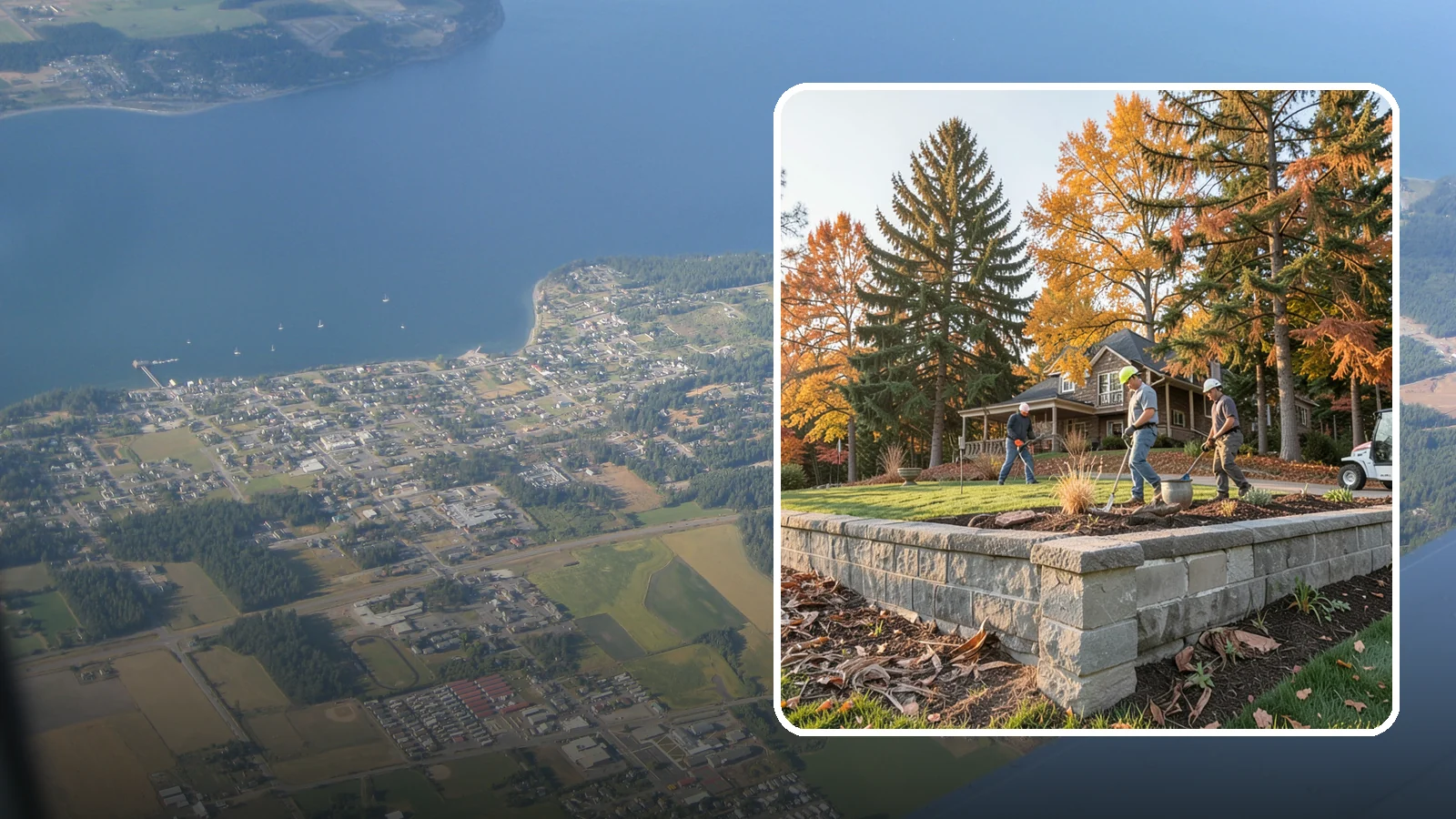Concrete Block Retaining Wall in Coupeville, Island County, WA - A durable, cost-effective retaining wall built from manufactured concrete blocks engineered to hold back sloped soil across...