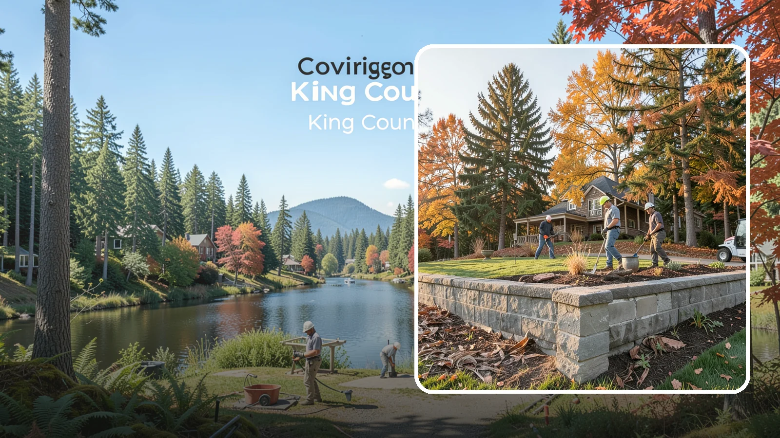 Concrete Block Retaining Wall in Covington, King County, WA - A durable, cost-effective retaining wall built from manufactured concrete blocks engineered to hold back sloped soil across...
