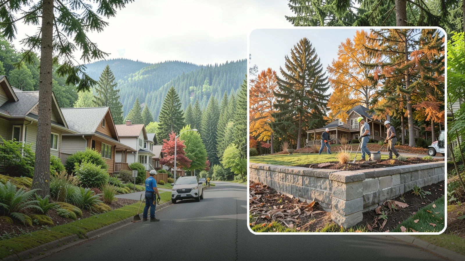 Concrete Block Retaining Wall in Darrington, Snohomish County, WA - A durable, cost-effective retaining wall built from manufactured concrete blocks engineered to hold back sloped soil across...