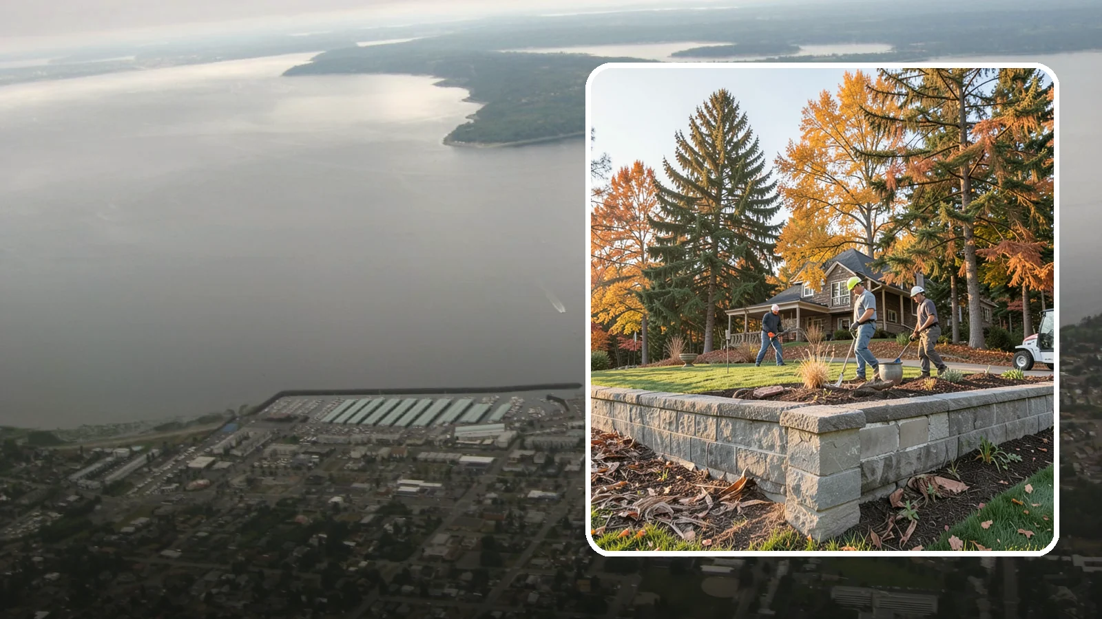 Concrete Block Retaining Wall in Des Moines, King County, WA - A durable, cost-effective retaining wall built from manufactured concrete blocks engineered to hold back sloped soil across...