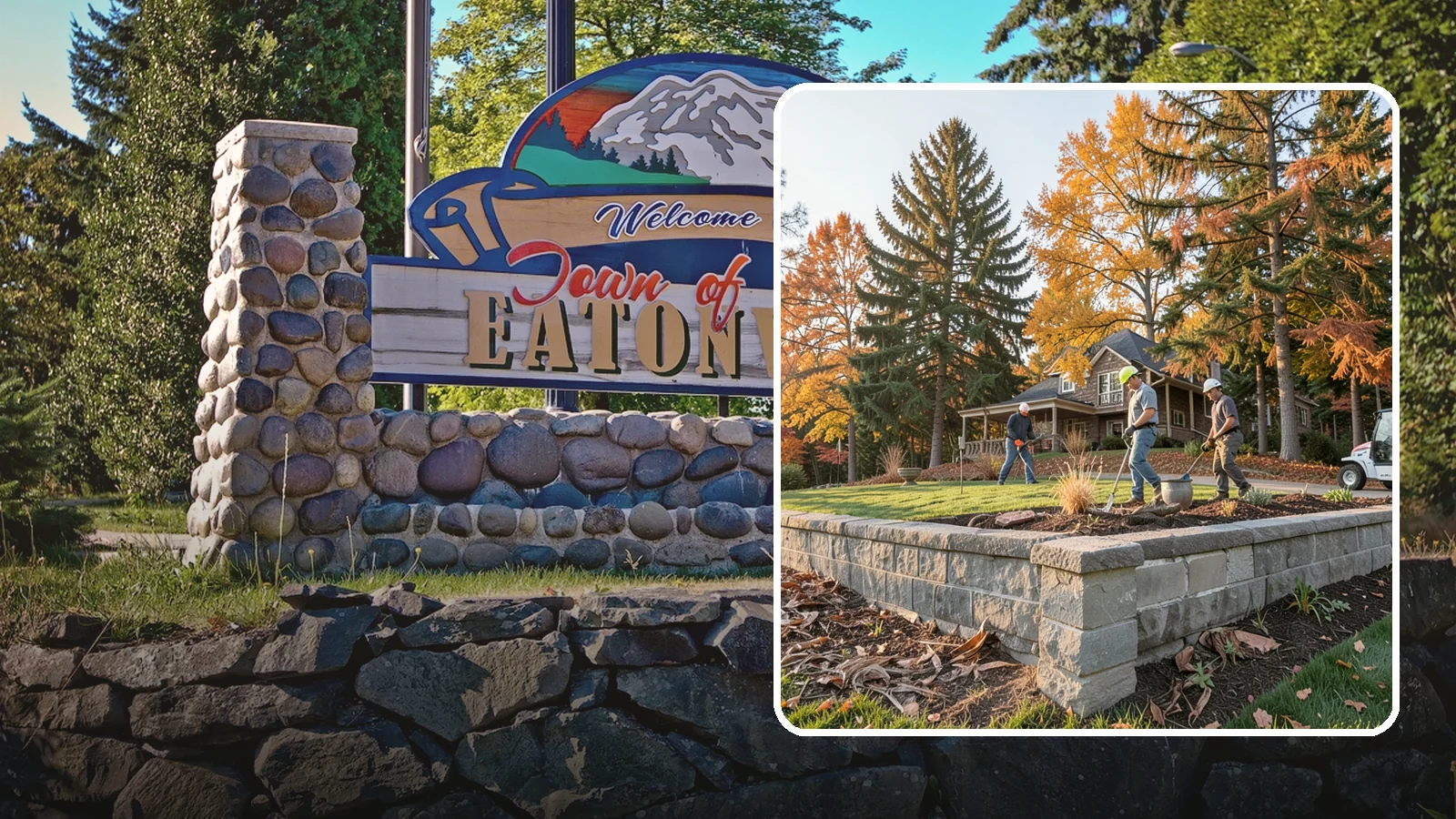 Concrete Block Retaining Wall in Eatonville, Pierce County, WA - A durable, cost-effective retaining wall built from manufactured concrete blocks engineered to hold back sloped soil across...