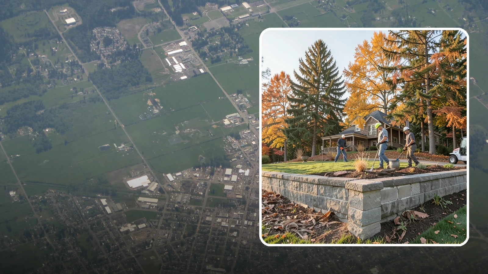 Concrete Block Retaining Wall in Enumclaw, King County, WA - A durable, cost-effective retaining wall built from manufactured concrete blocks engineered to hold back sloped soil across...
