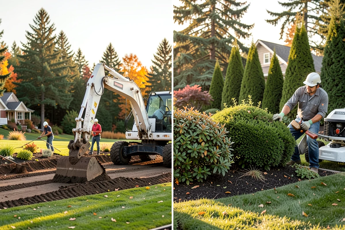 Concrete Block Retaining Wall in Enumclaw, King County, WA - Excavate and grade the slope