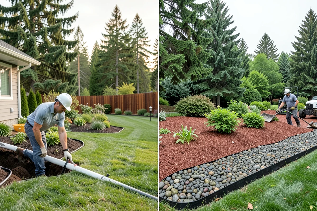 Concrete Block Retaining Wall in Everett, Snohomish County, WA - Excavate and grade the slope