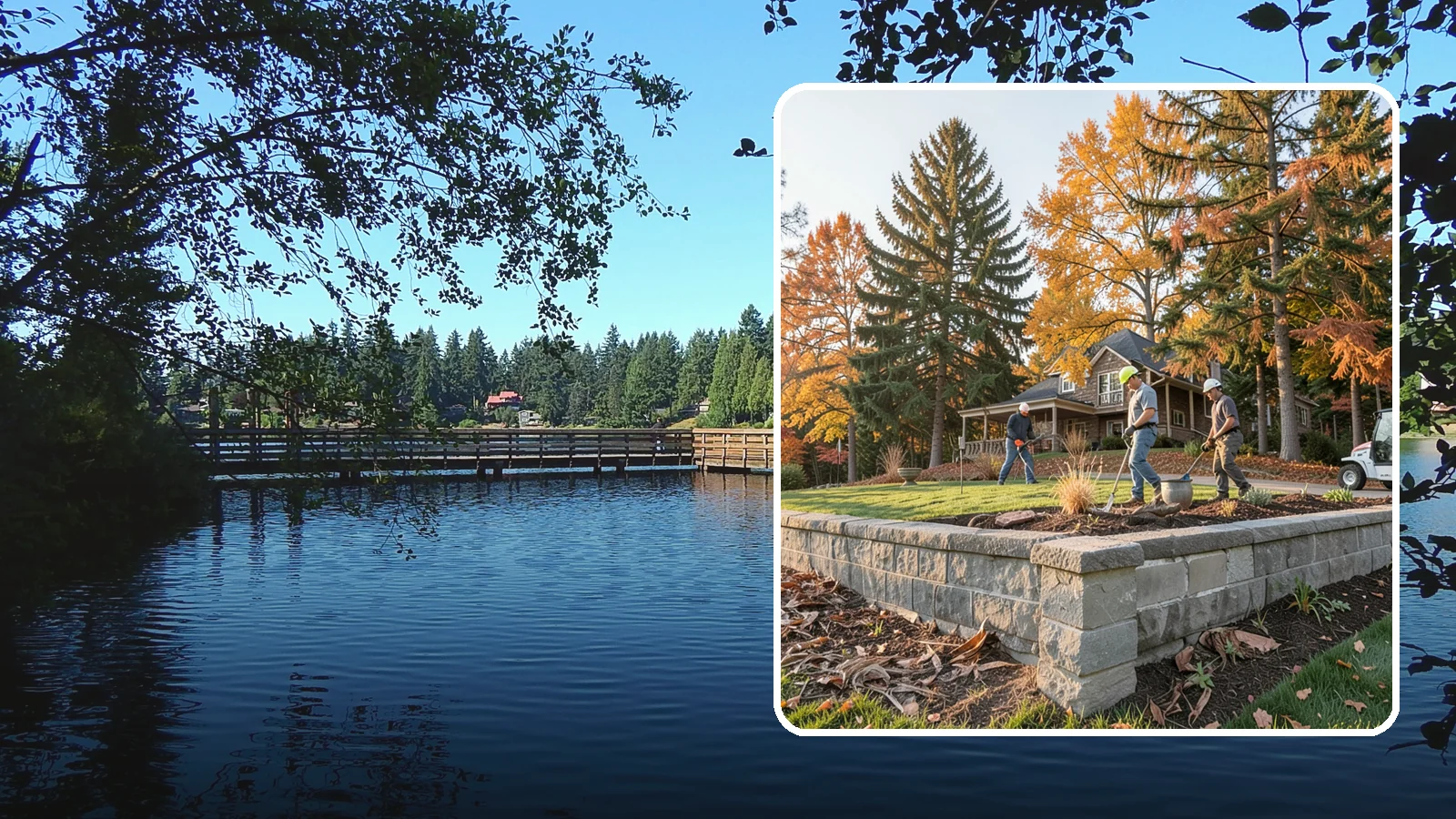 Concrete Block Retaining Wall in Federal Way, King County, WA - A durable, cost-effective retaining wall built from manufactured concrete blocks engineered to hold back sloped soil across...