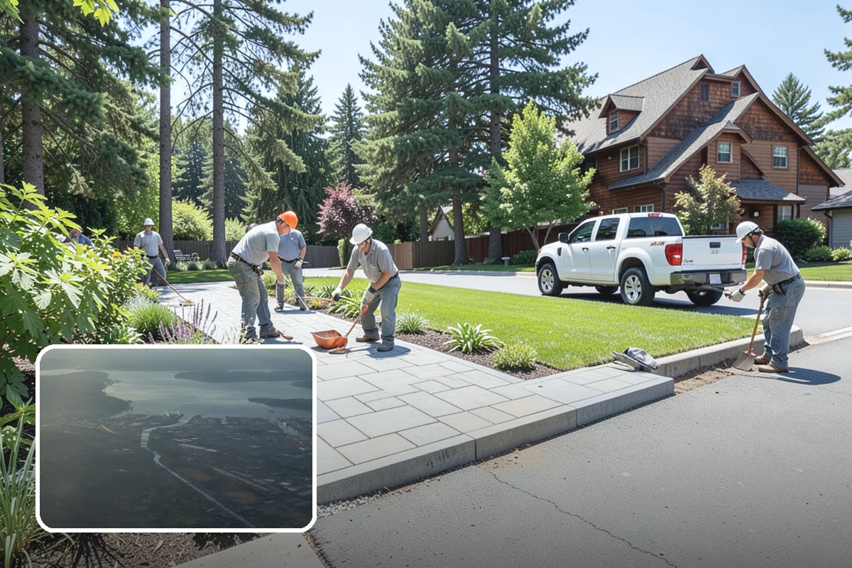 Concrete Block Retaining Wall in Fife, Pierce County, WA - Affordable per-square-foot cost compared to natural stone