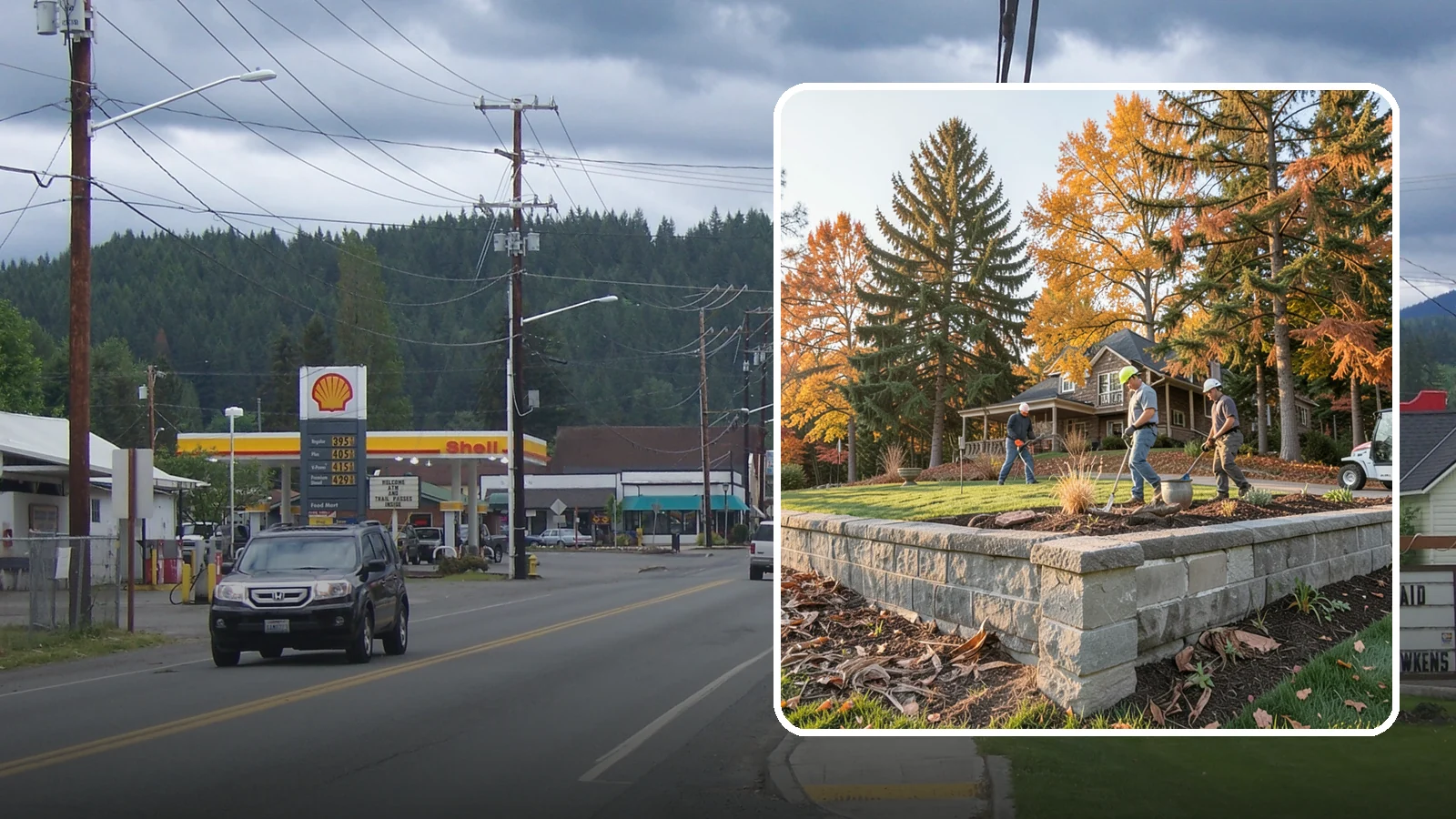 Concrete Block Retaining Wall in Granite Falls, Snohomish County, WA - A durable, cost-effective retaining wall built from manufactured concrete blocks engineered to hold back sloped soil across...