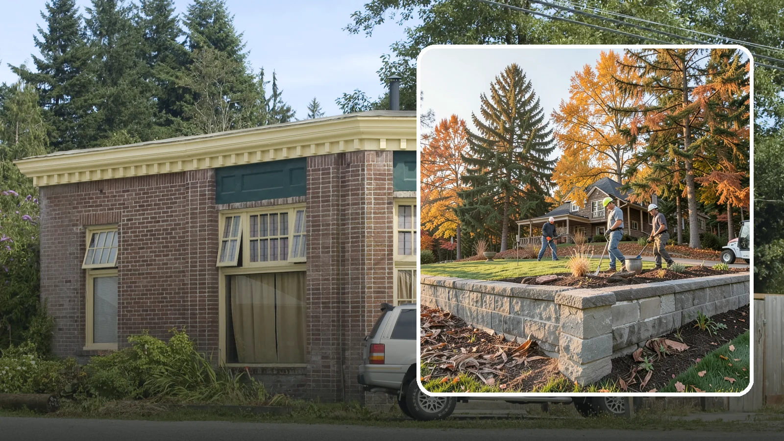 Concrete Block Retaining Wall in Hamilton, Skagit County, WA - A durable, cost-effective retaining wall built from manufactured concrete blocks engineered to hold back sloped soil across...
