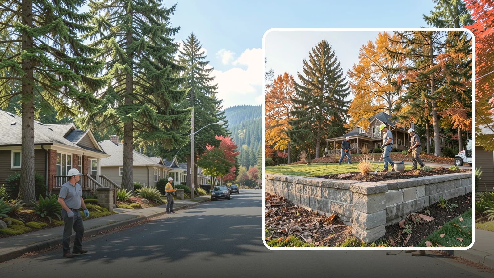 Concrete Block Retaining Wall in Hunts Point, King County, WA - A durable, cost-effective retaining wall built from manufactured concrete blocks engineered to hold back sloped soil across...