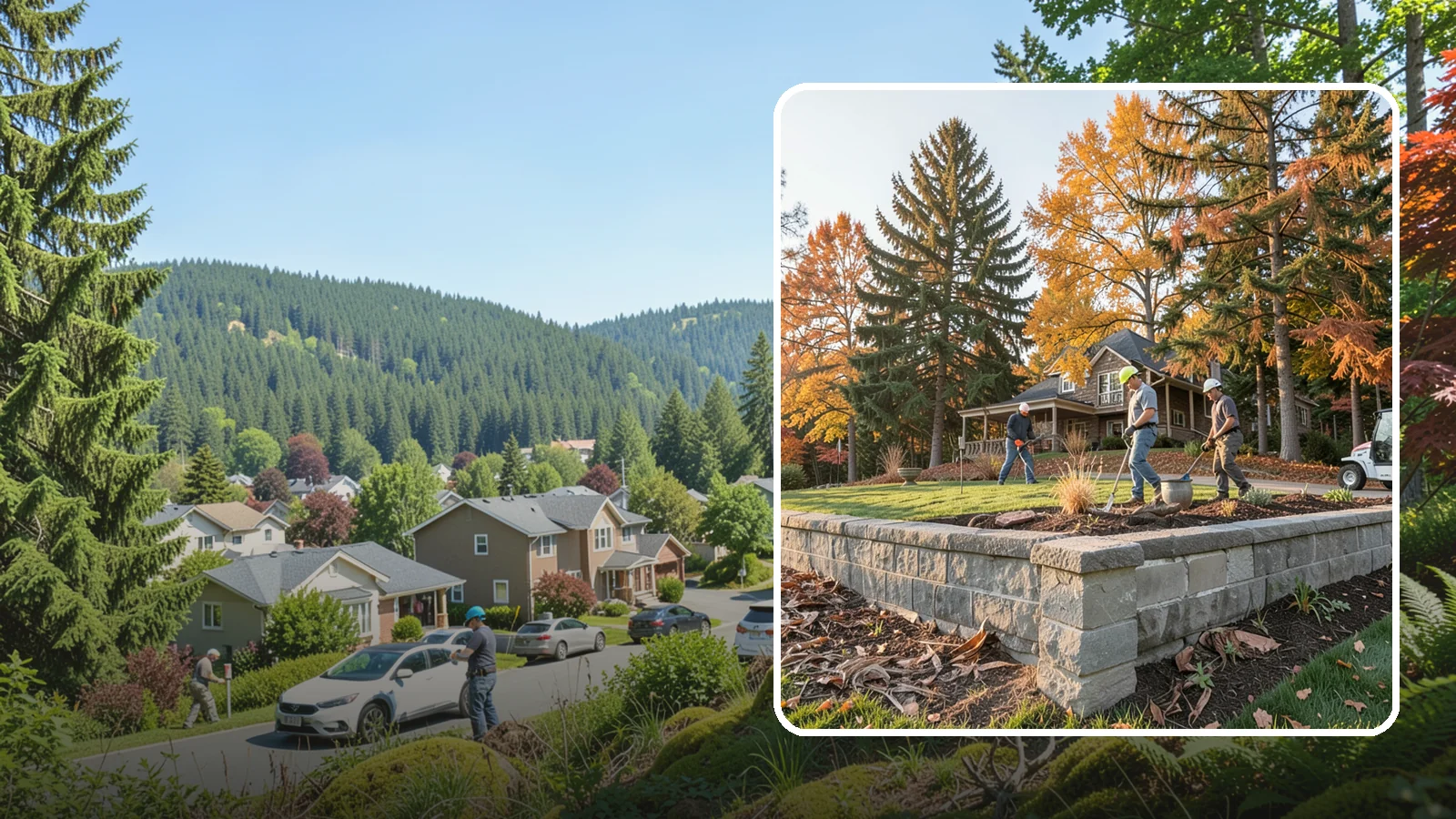 Concrete Block Retaining Wall in Index, Snohomish County, WA - A durable, cost-effective retaining wall built from manufactured concrete blocks engineered to hold back sloped soil across...